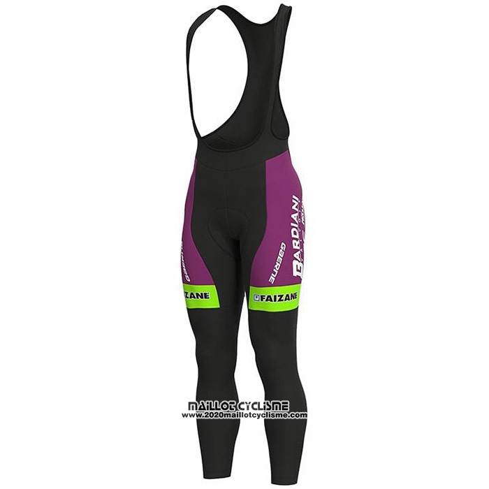 2020 Maillot Cyclisme Bardiani Csf Violet Vert Manches Longues et Cuissard